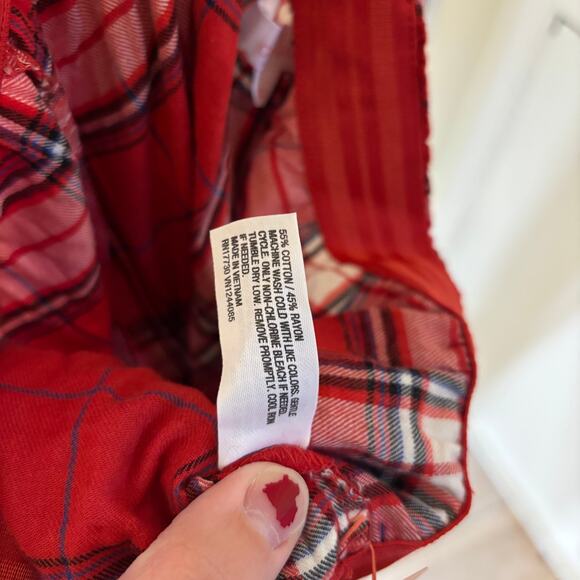 Colsie NWT Women's Red Plaid Flannel Sleep Pants Size L - Picture 8 of 9